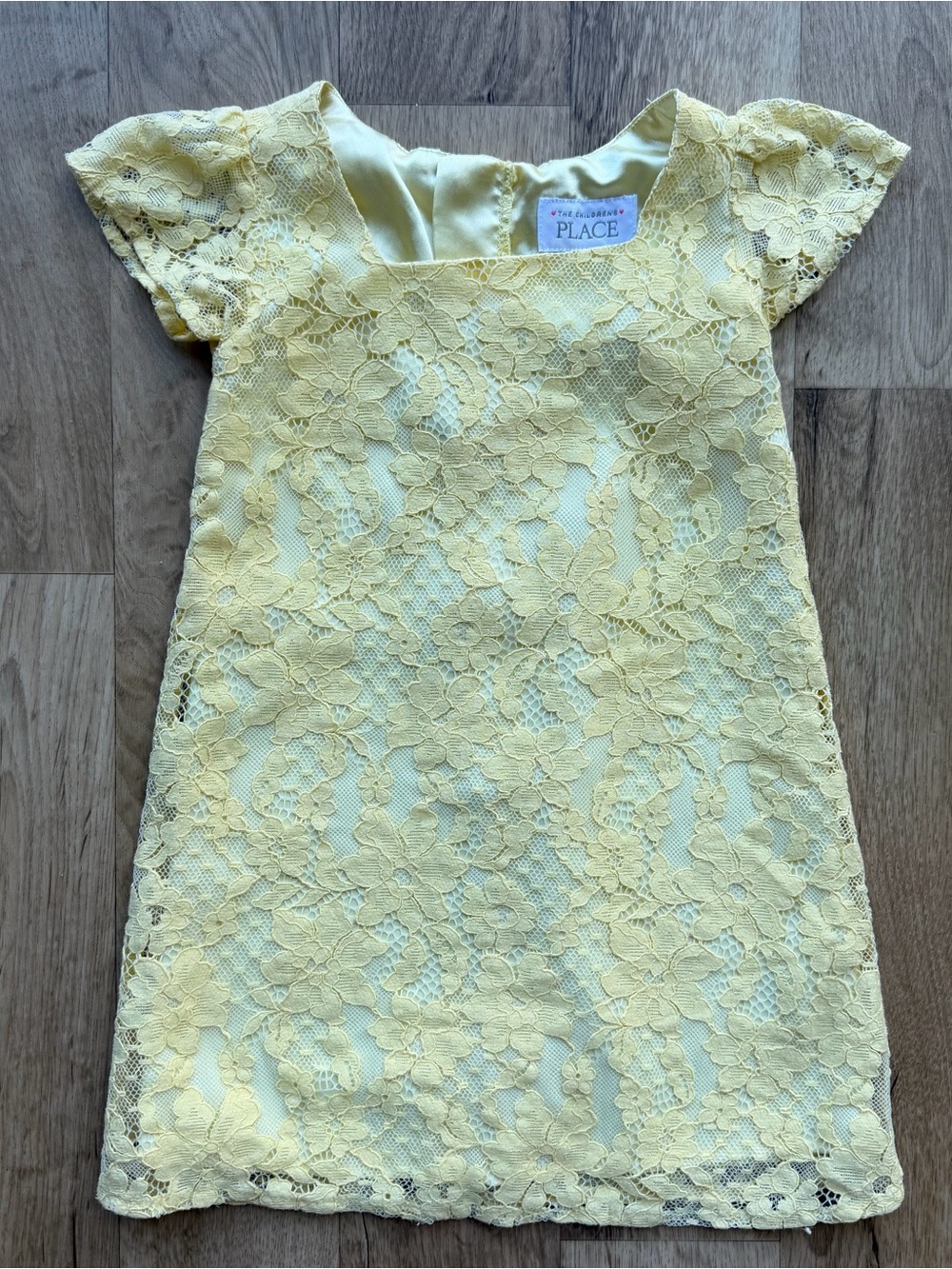 The Children's Place Toddler Girls Yellow Floral Lace Dress - Size 3T